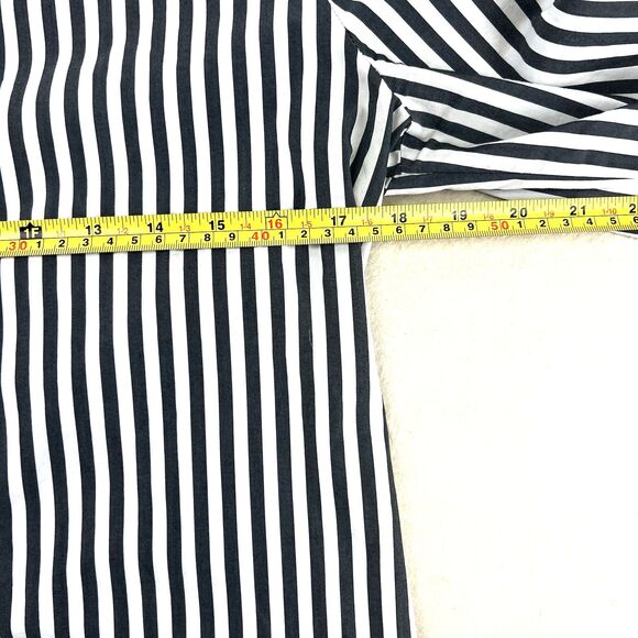 Worthington Blak White Striped Button Down Shirt Womens Size M - Picture 9 of 10